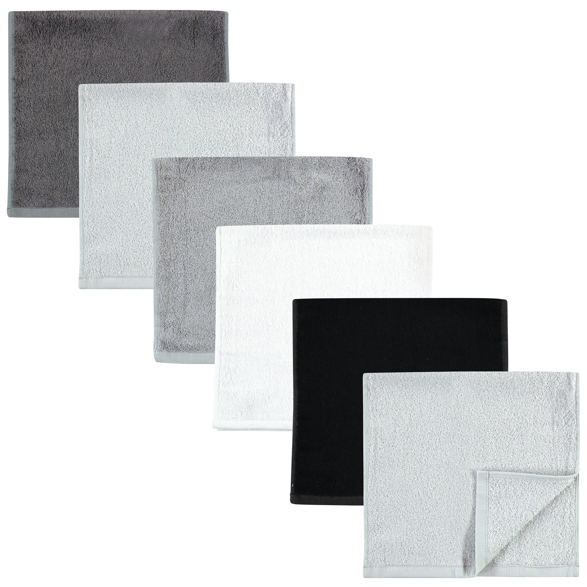 Hudson Baby Infant Rayon from Bamboo Burpcloth 6pk, Black