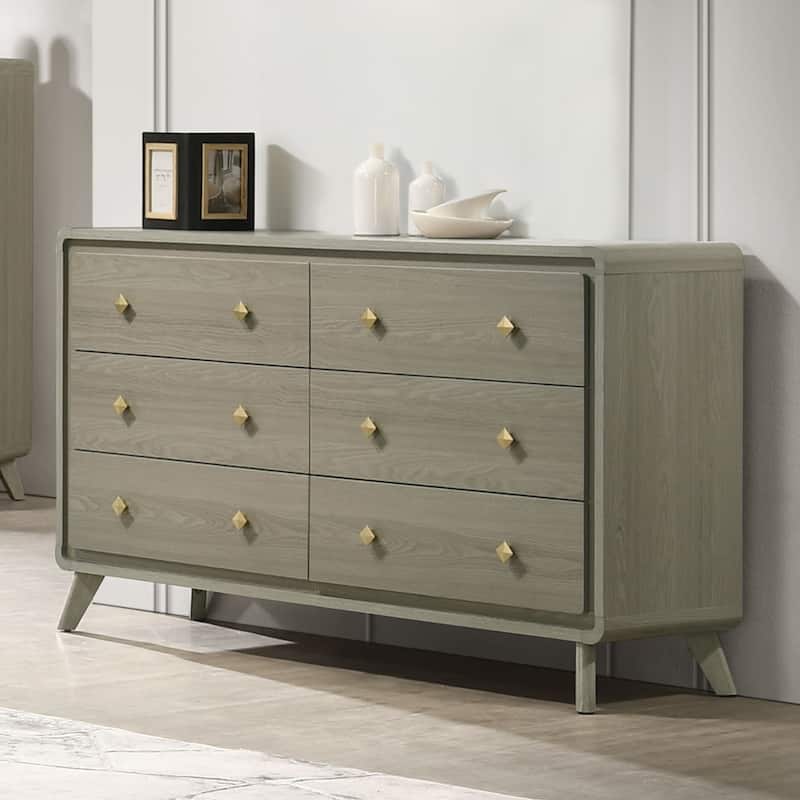 Furniture of America Thalia Modern Grey Wood 6-Drawer Dresser - Grey