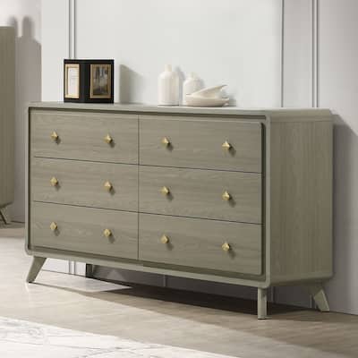 Furniture of America Thalia Modern Grey Wood 6-Drawer Dresser