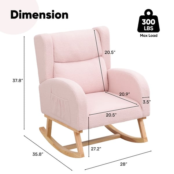 dimension image slide 5 of 9, HOMYKA 28" Wide Rocking Chair for Nursery