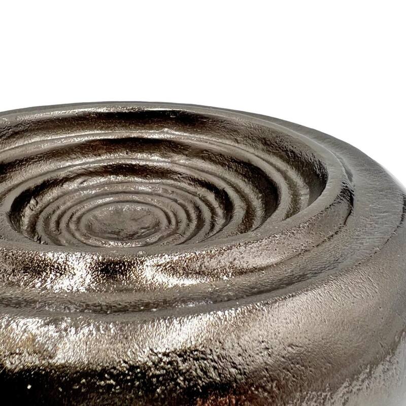 10 Inch Wide Decorative Handmade Aluminum Round Bowl in Bronze - 10 x 10 x 2.5 in