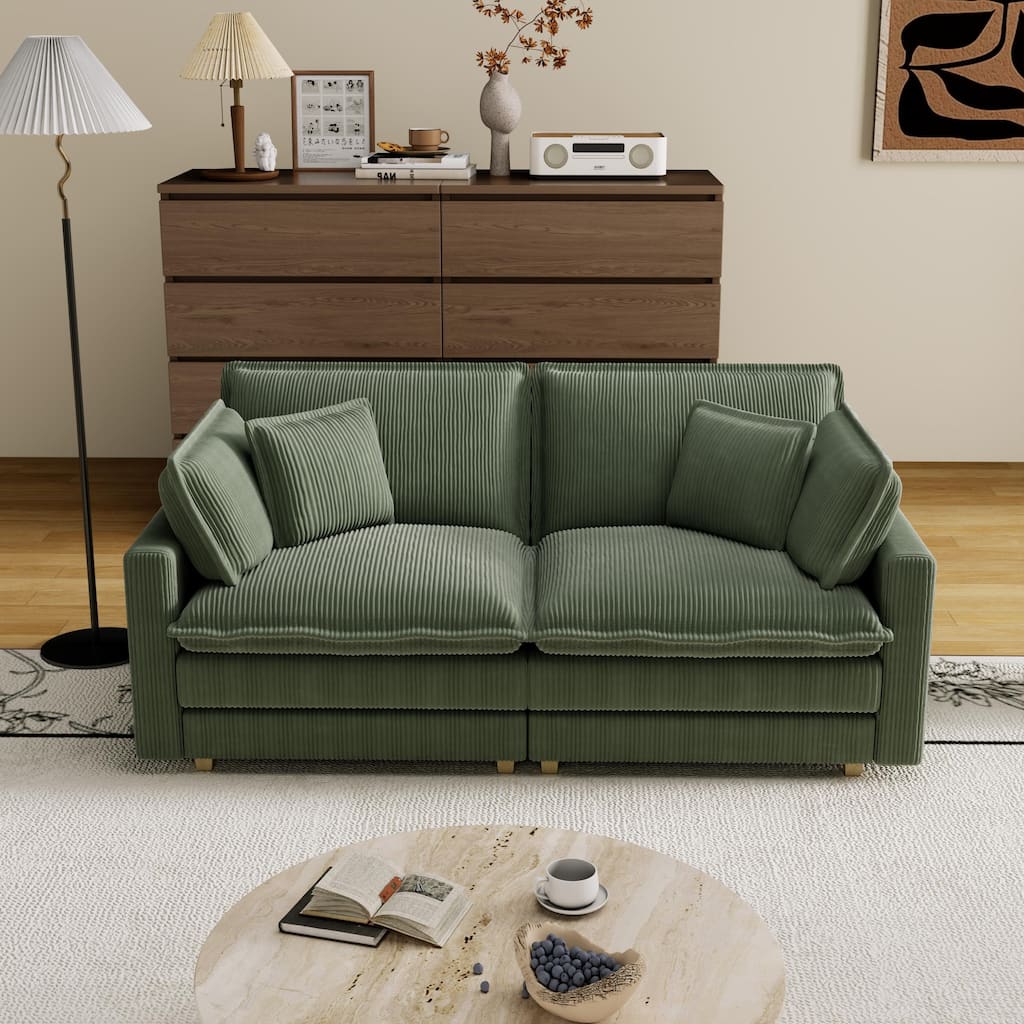 Modular Sectional Sofa,Deep Seat Couch for Living Room , 4 Pillow, Modern L-Shaped Sofa for Living Room Bedroom Apartmen