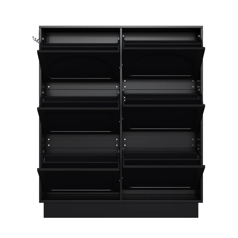 Space Saving Design Large Storage Capacity Shoe Cabinet Narrow Tipping Bucket Shoe Cabinet with 6 Flip Drawers