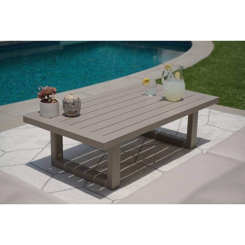 Abbyson Celeste Outdoor Beige Coffee Table