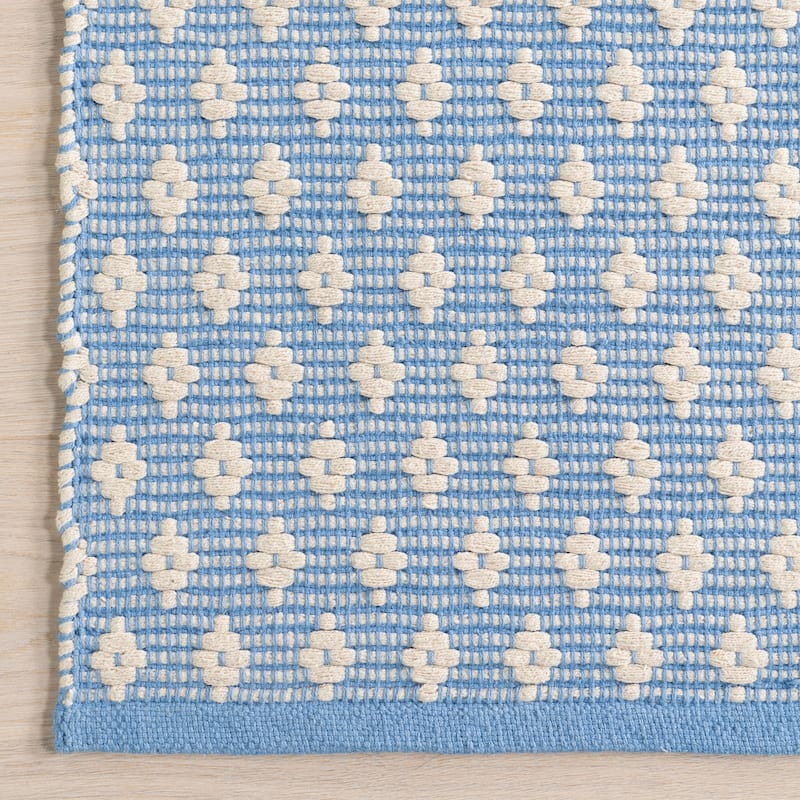 Home Conservatory Dainty Diamond Handwoven Cotton Area Rug