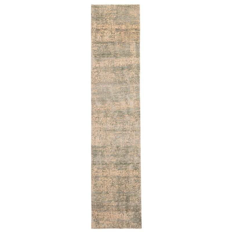 ECARPETGALLERY Hand-knotted Legacy Dark Green Silk, Wool Rug - 2'6 x 12'1