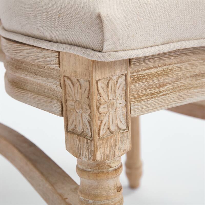 French Country Dining Chairs Set of 2,Upholstered Chairs w/Round Back