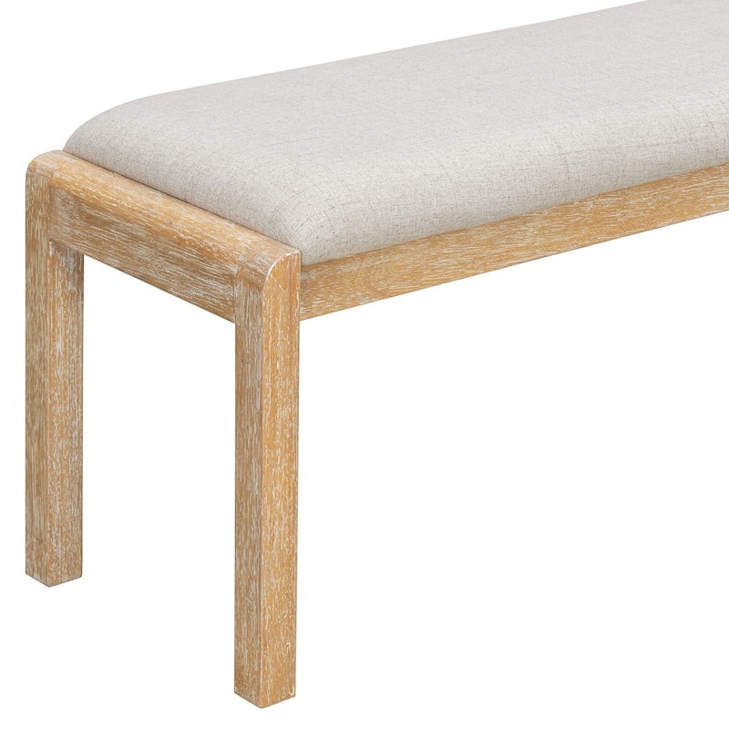 6-Piece Set, 59.8" Extendable Wooden Dining Table with 4 Chairs and 1 Bench