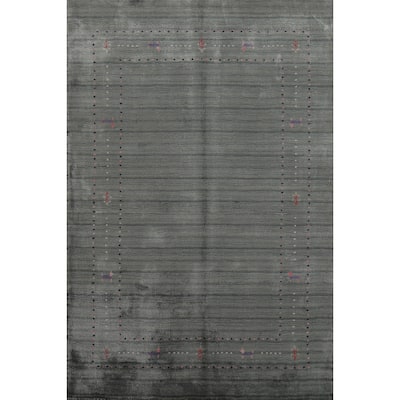 Hand Knotted Oriental 100% Wool Carpet Tribal Tribal Multi-Colored Gabbeh Area Rug - 5' 10'' X 4' 0''