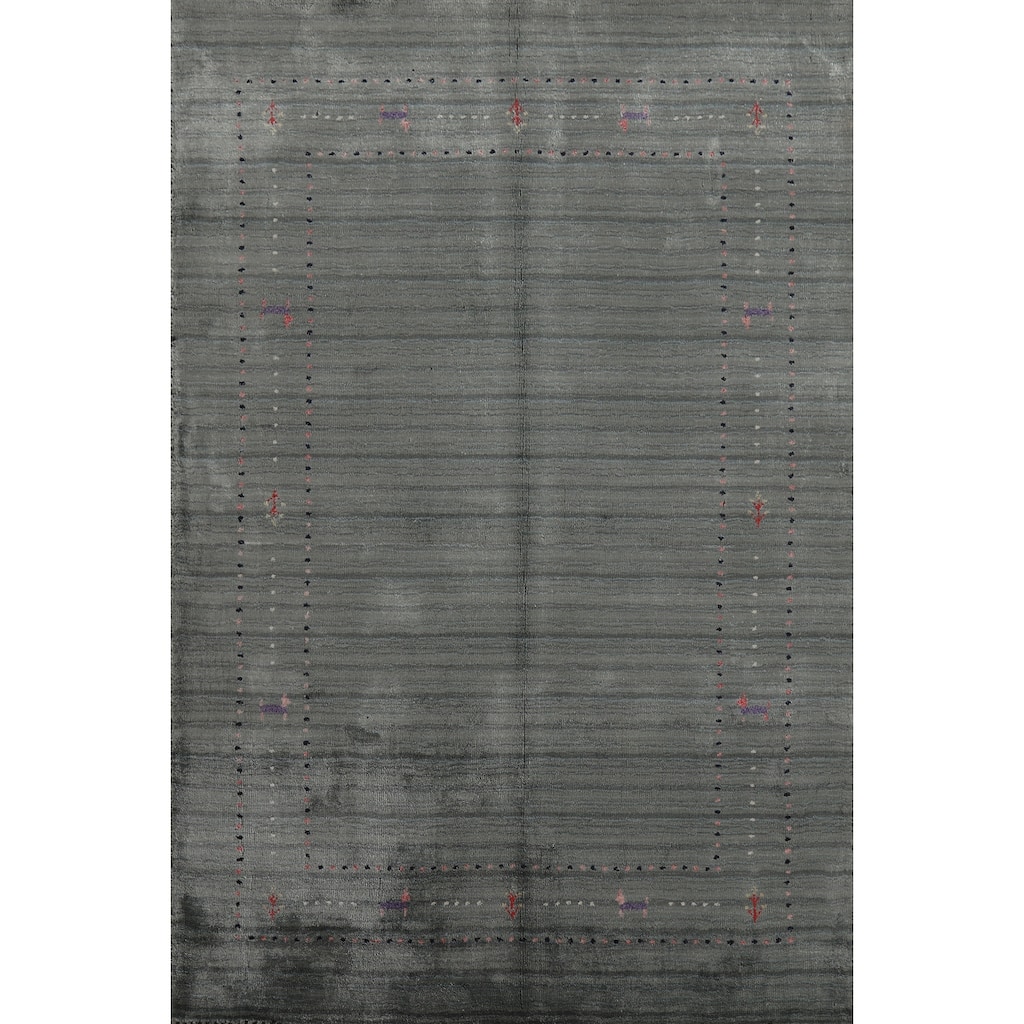 Hand Knotted Oriental 100% Wool Carpet Tribal Tribal Multi-Colored Gabbeh Area Rug - 5' 10'' X 4' 0''