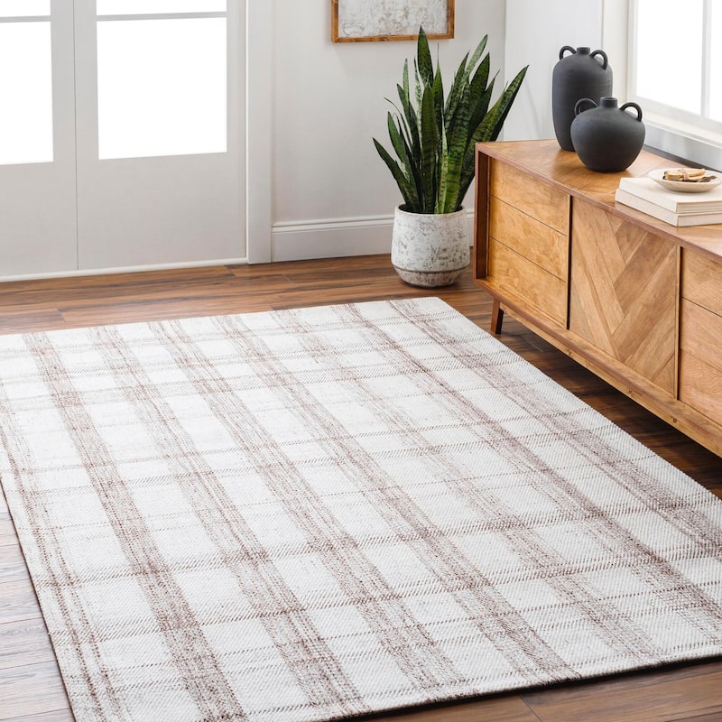 Becki Owens x Livabliss Sammy Handwoven Plaid Area Rug - Silver - 5' x 7' 6"