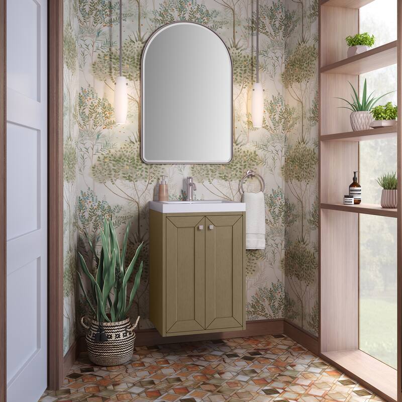 Chianti 20" Single Vanity, Walnut Whisper w/ White Composite Stone Top