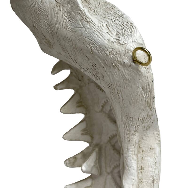 Replica Imitation Shark Jaw Wall Sculpture Resin Coastal Nautical Decor 16"