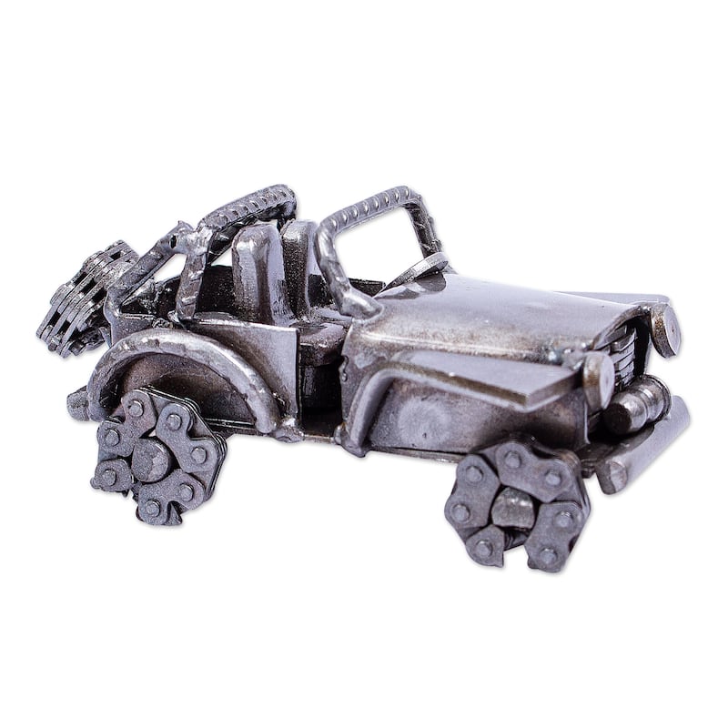 Novica Handmade Mini Rustic Jeep Recycled Auto Parts Figurine