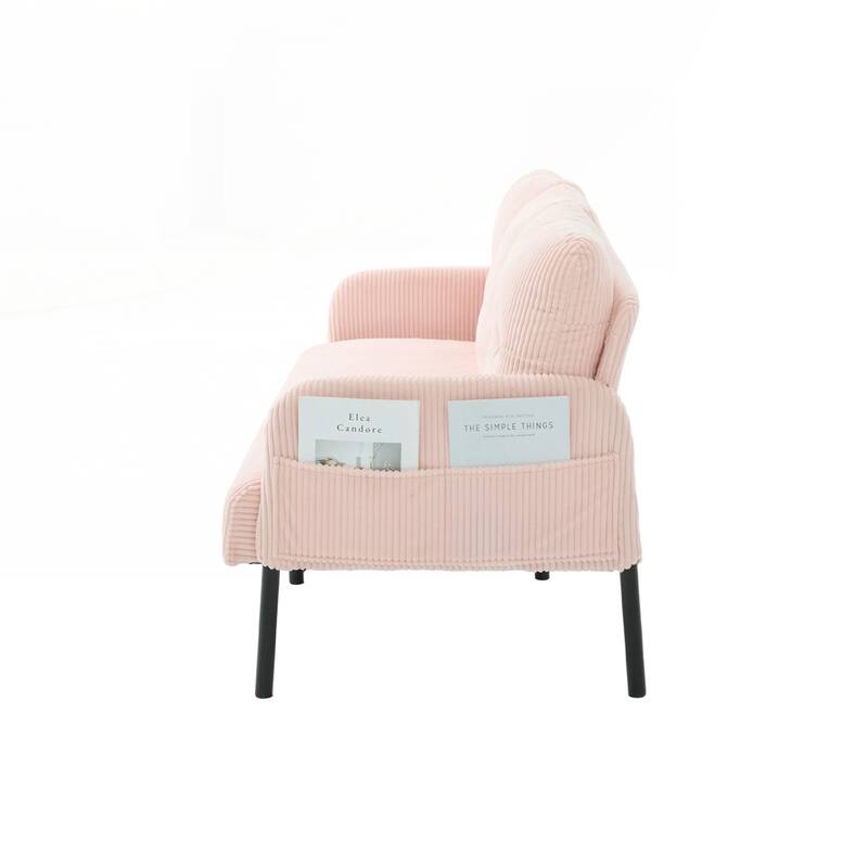 Oversized Loveseat, Modern & Plush Double-seater Sofa, Corduroy Upholstered Couch