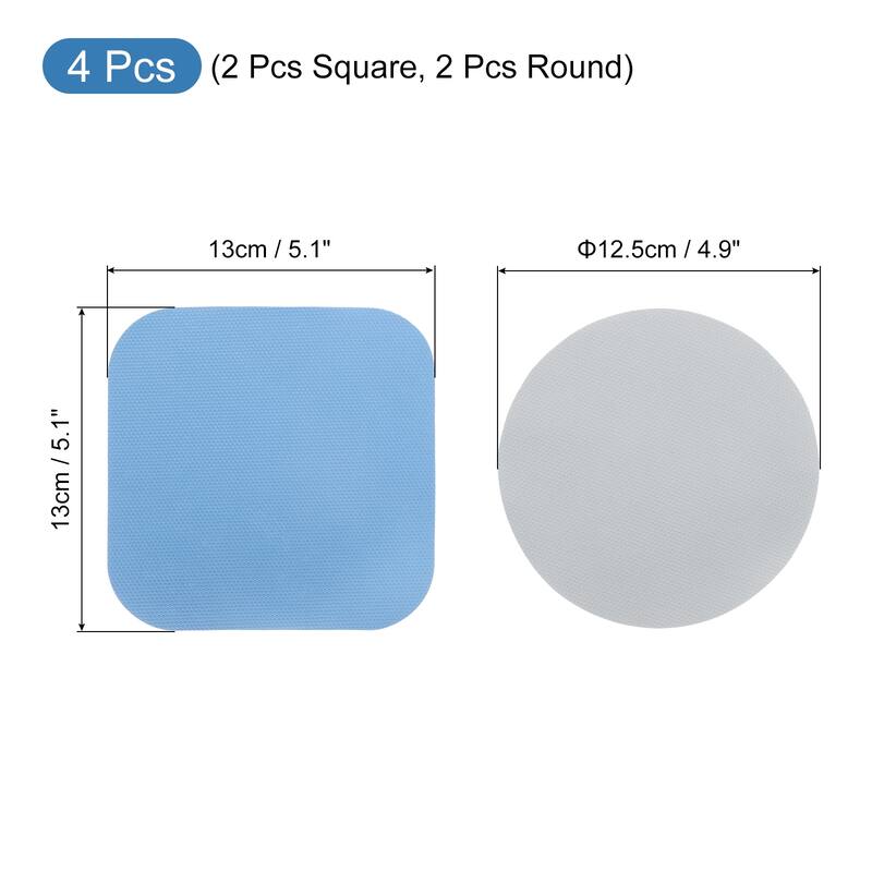 4Pcs Rubber Jar Opener Grippers Pads, Heat-insulated Grippers Pads - Blue Grey