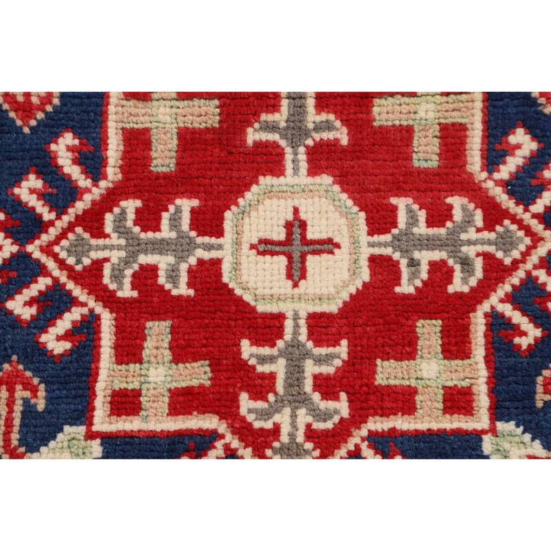 Kazak Oriental Accent Rug Handmade Wool Carpet - 3'0" x 4'0"