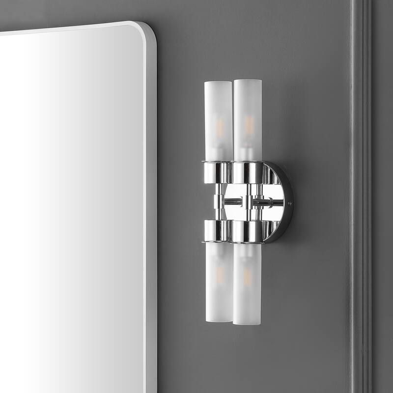 SAFAVIEH Lighting Amala Modern 4-Light 4-inch Wall Sconce (LED Bulbs Included) - 4.3 In. W x 6 In. D x 17 In. H - 4Wx6Dx17H