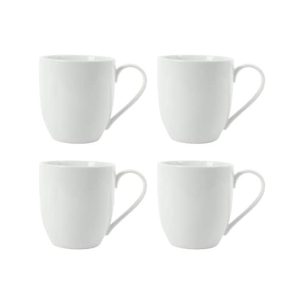 Everyday White Set of 4 Coupe Mugs, 16 Oz
