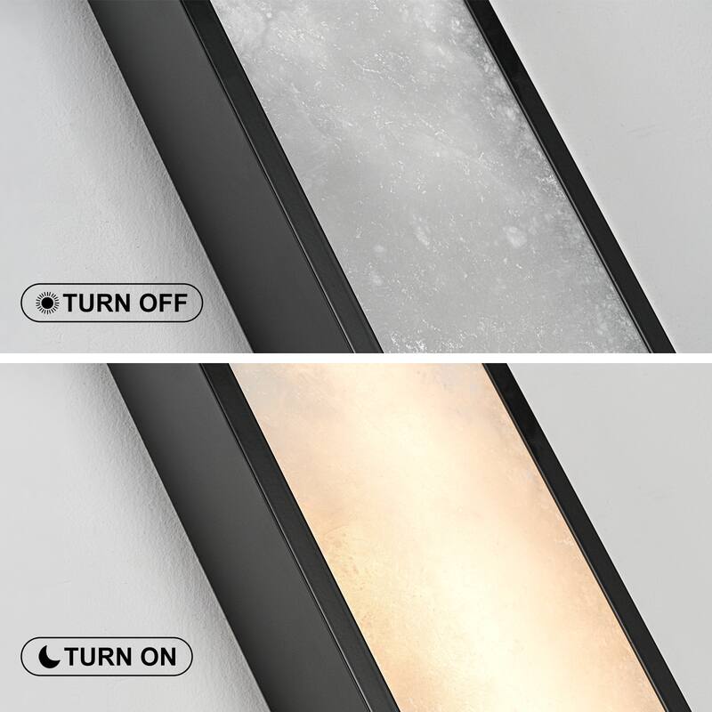 23.6" Dimmable Alabaster Marble LED Flush Mount Ceiling Light for Kitchen Bedroom