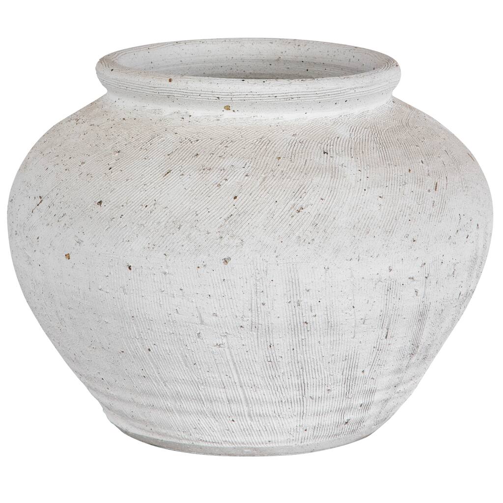 Uttermost Floreana Round White Vase