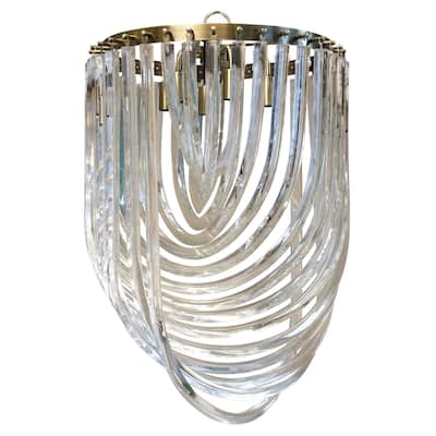 Harp & Finial Ribbon - Large Chandelier - Clear Acrylic