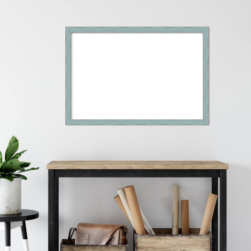 Amanti Art Sky Blue Rustic Framed Dry Erase Magnetic Board