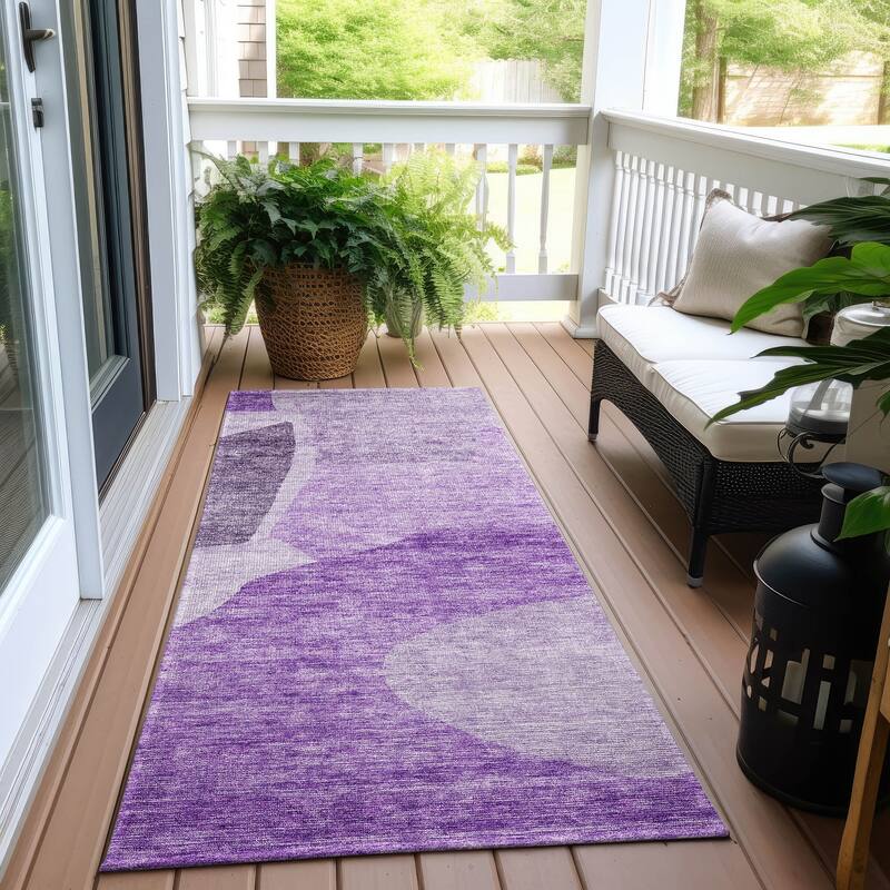 Machine Washable Indoor/ Outdoor Chantille Modern Abstract Rug