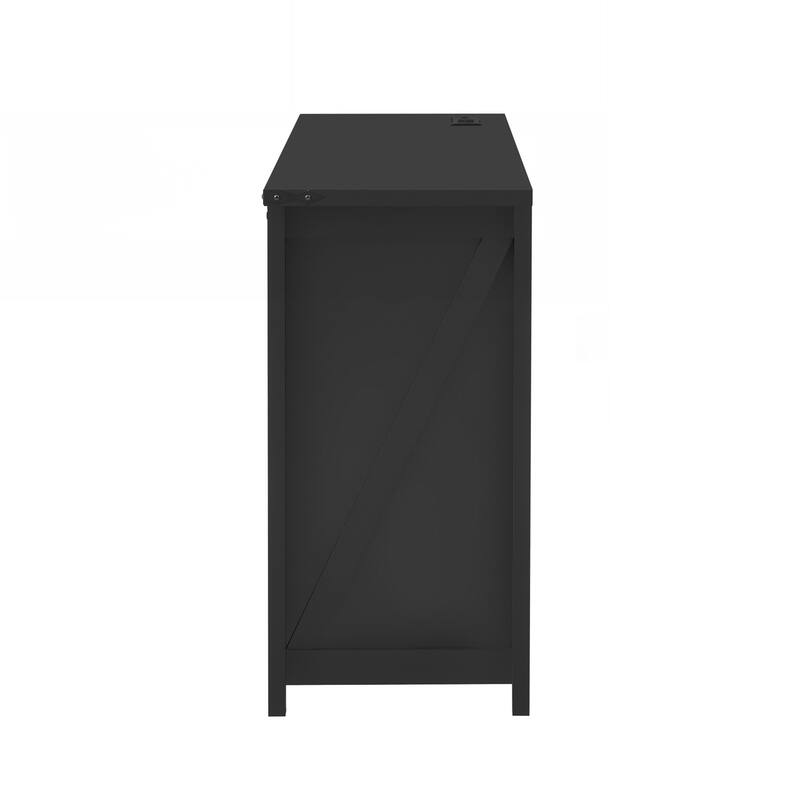 Sideboard with Storage,Farmhouse Storage Cabinet with Sliding Barn Doors and 4 Drawers