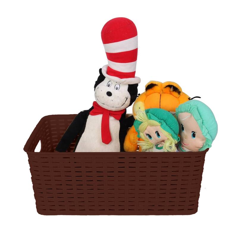 YBM Home Plastic Rattan Storage Box Basket Organizer, BA425