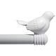 preview thumbnail 30 of 56, Cute Bird Finial Adjustable Decorative Designer Curtain Rod 28"-48" - Glossy White