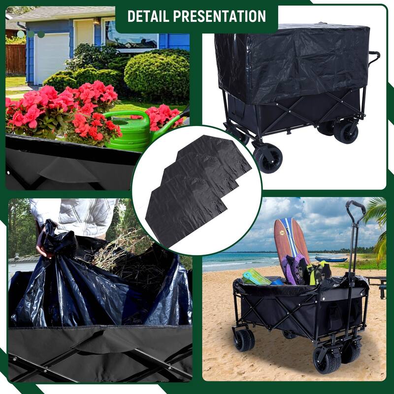 440 lb Collapsible Floral Wagon Cart with 360° Swivel Wheels