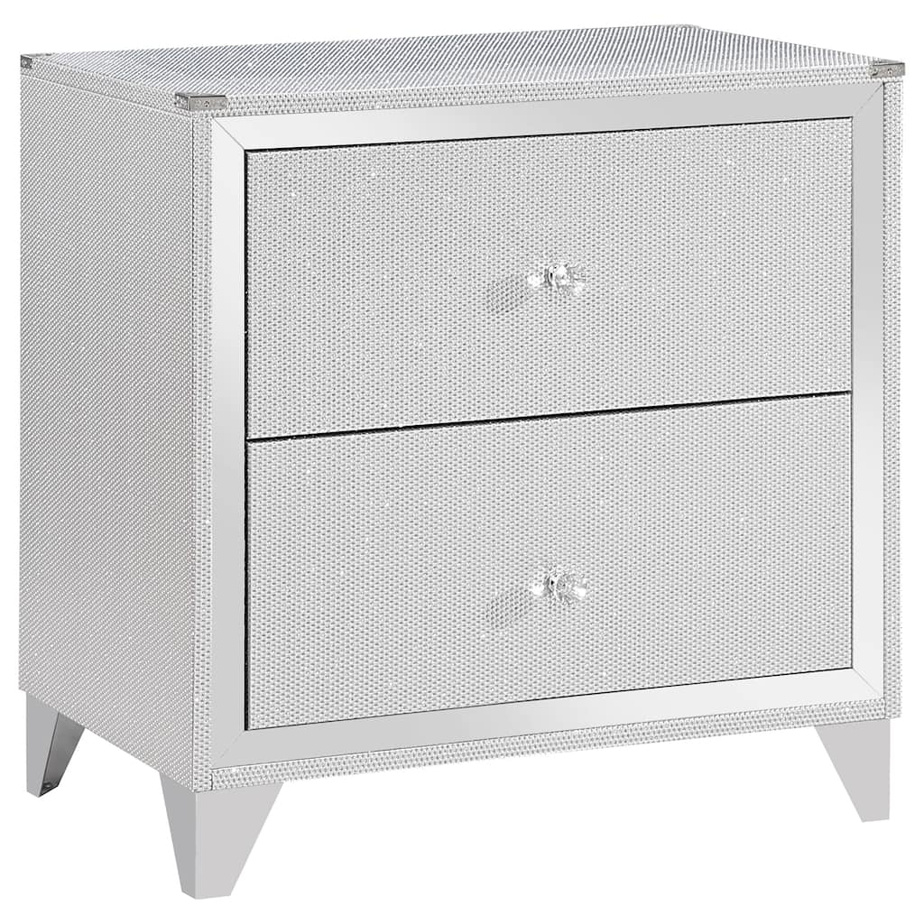 Larue Contemporary 2-drawer Nightstand Silver