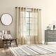 preview thumbnail 7 of 5, Archaeo Slub Textured Linen Blend Black Grommet Top Curtain, Single Panel