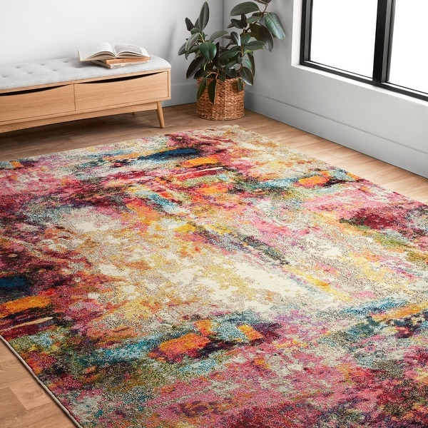 Alexander Home Vintage Modern Boho Abstract Distressed Rug. Opens flyout.