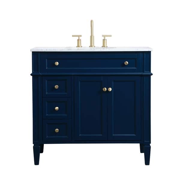 slide 2 of 10, Elegant Lighting VF12536 Park Avenue 36" Free Standing Single Basin Blue - Painted