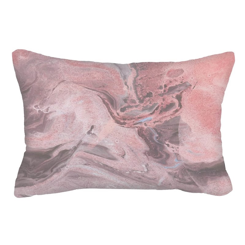 12" X 20" Pink Lumbar Throw Pillow Cover