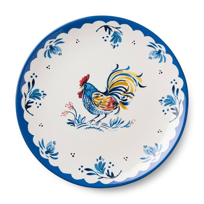 Certified International French Rooster 11" Dinner Plates, Set of 4 Assorted Designs - 11.00"L x 11.00"W x 1.25"H