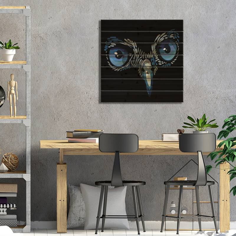Wise Eyes Print On Wood by Thomas Little - Multi-Color