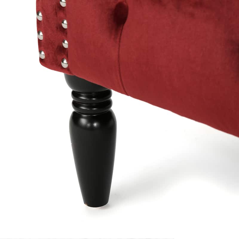 Milani Velvet Tufted Scroll Arm Loveseat by Christopher Knight Home