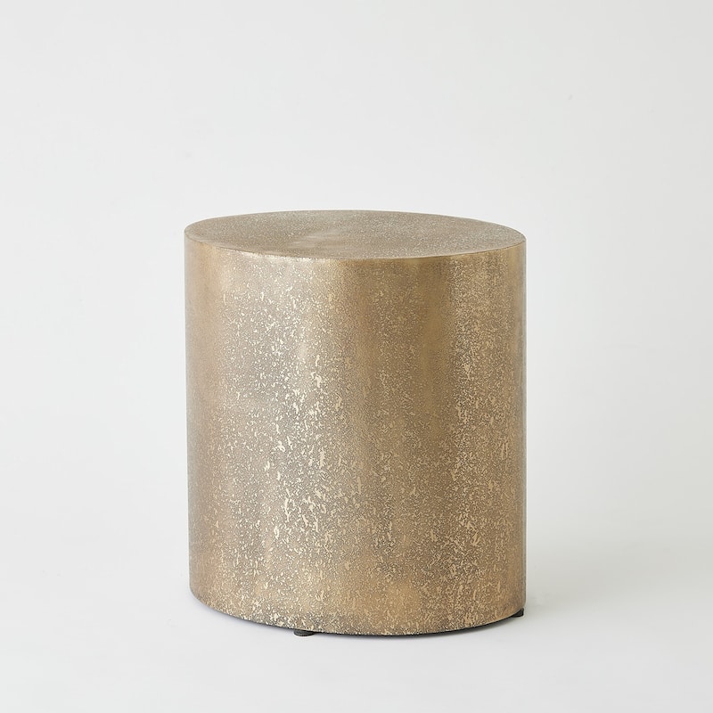Yves Texture Drum Table - Brass - Small