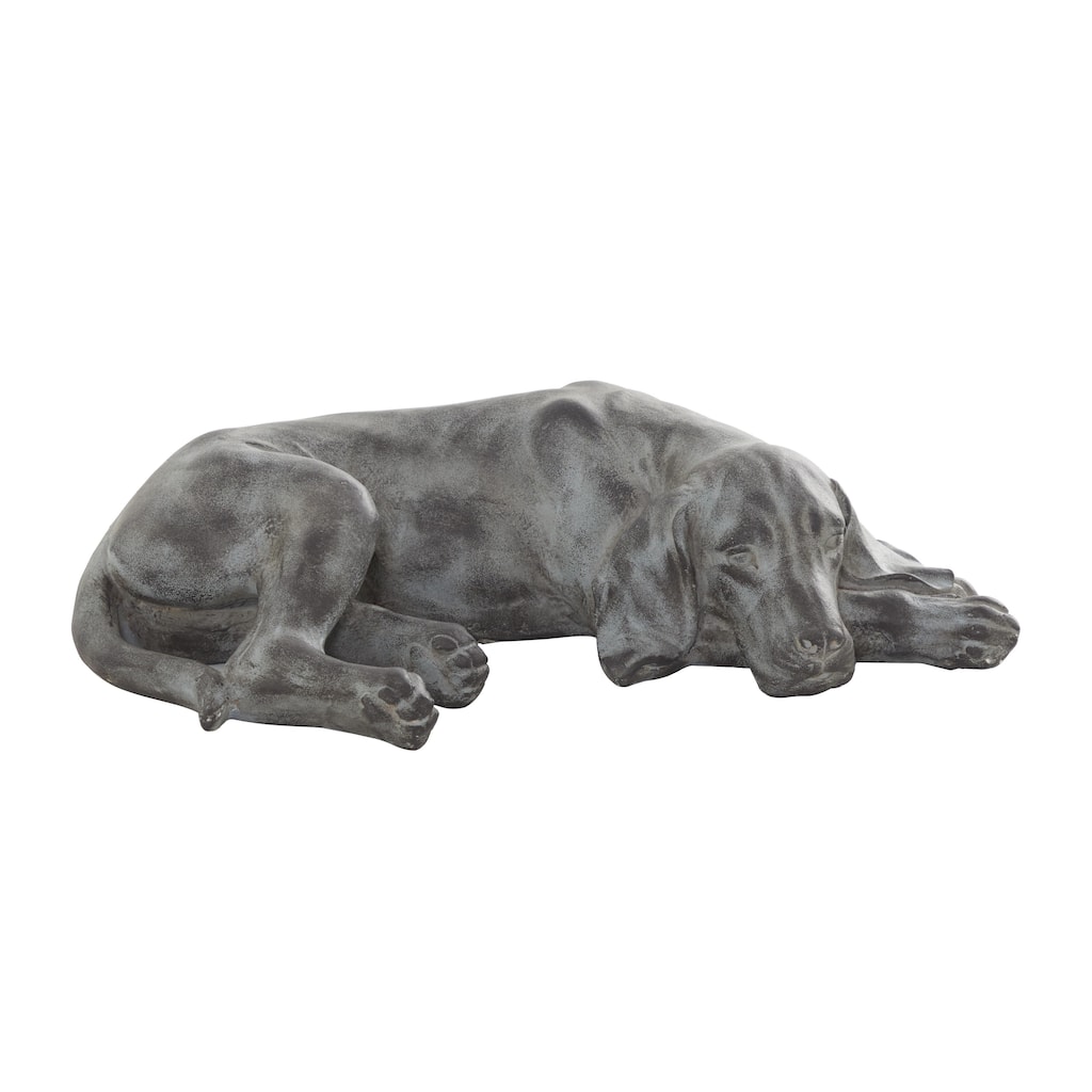 Magnesium Oxide Dog Indoor Outdoor Decorative Garden Sculpture - Dark Gray or Black - Roche River Decor