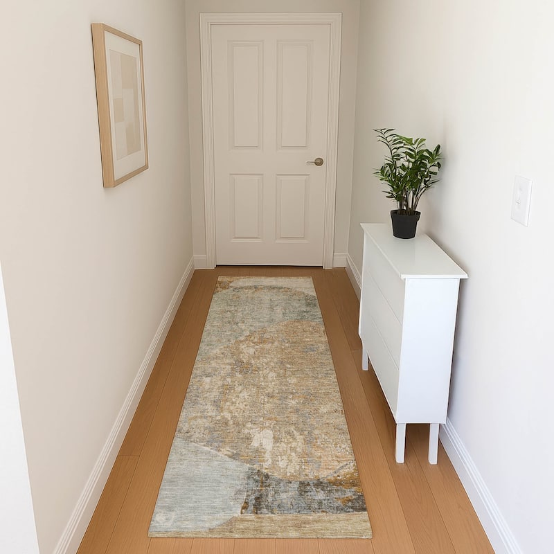Premium Washable Super Soft Abstract Modern Mayfield Rug - Gray - 2'3" x 7'6"