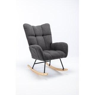 Teddy Velvet Fabric Rocking Chair Living Room Chair - Bed Bath & Beyond ...