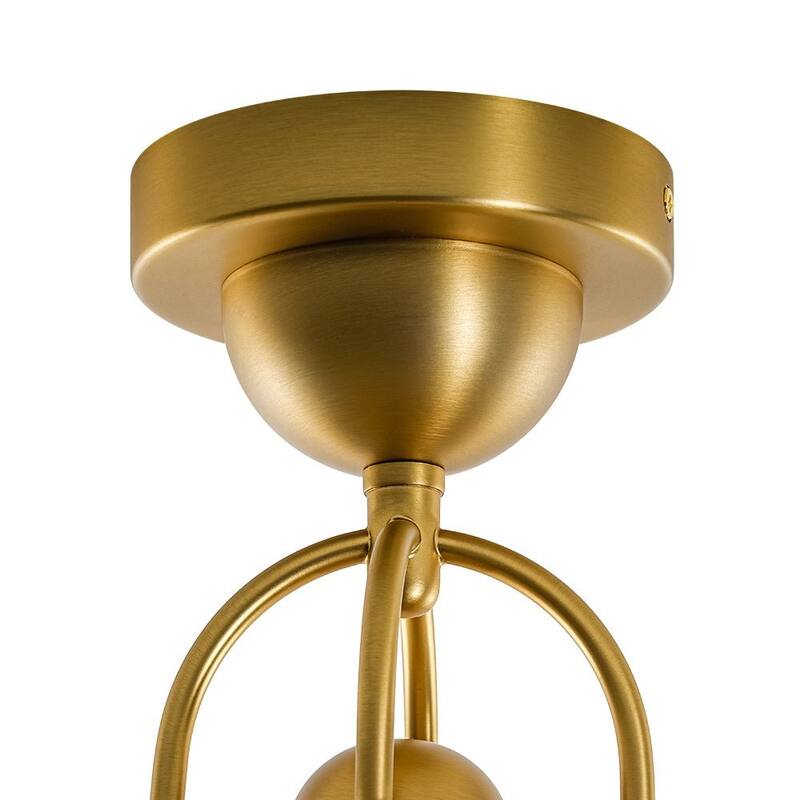 Mid-Century Modern Glass Dome Single Semi Flush Mount Ceiling Light