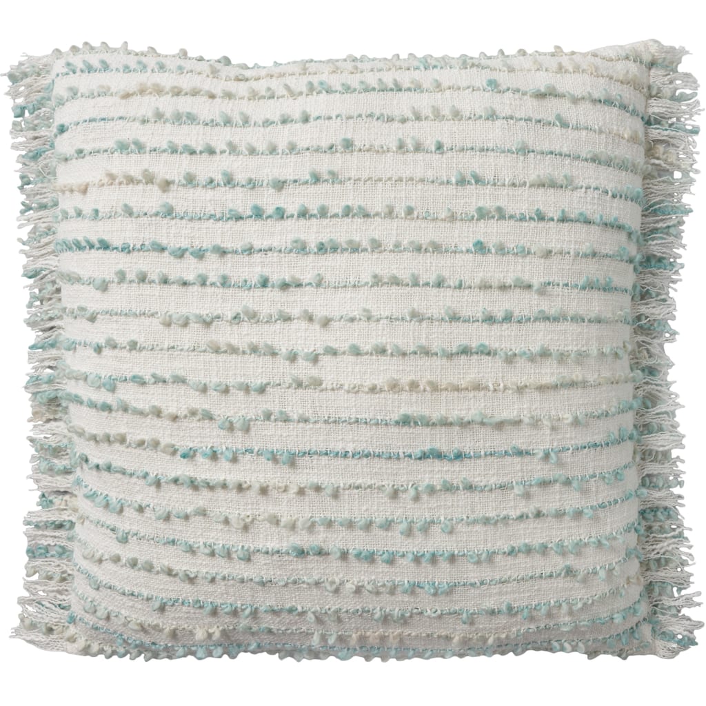 Mina Victory Lifestyle Hnd Stitch Line Strp 20" x 20" Aqua Indoor Throw Pillow