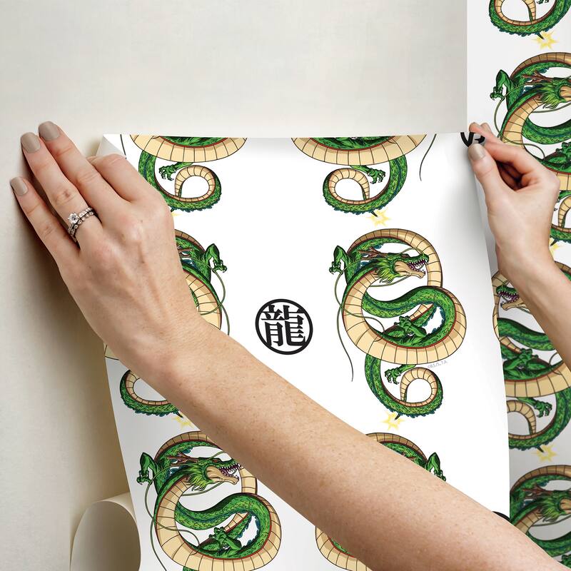 RoomMates Dragon Ball Z Shenron Dragon White Peel and Stick Wallpaper - N/A