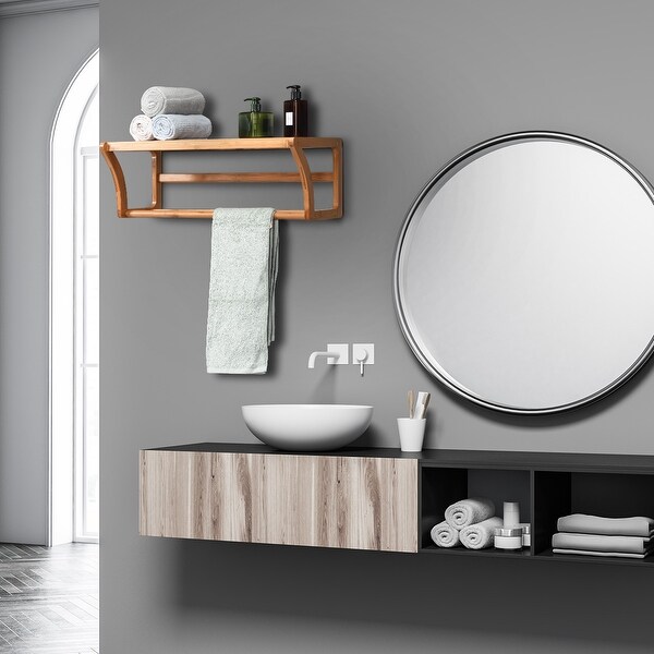 wall shelf with towel rack