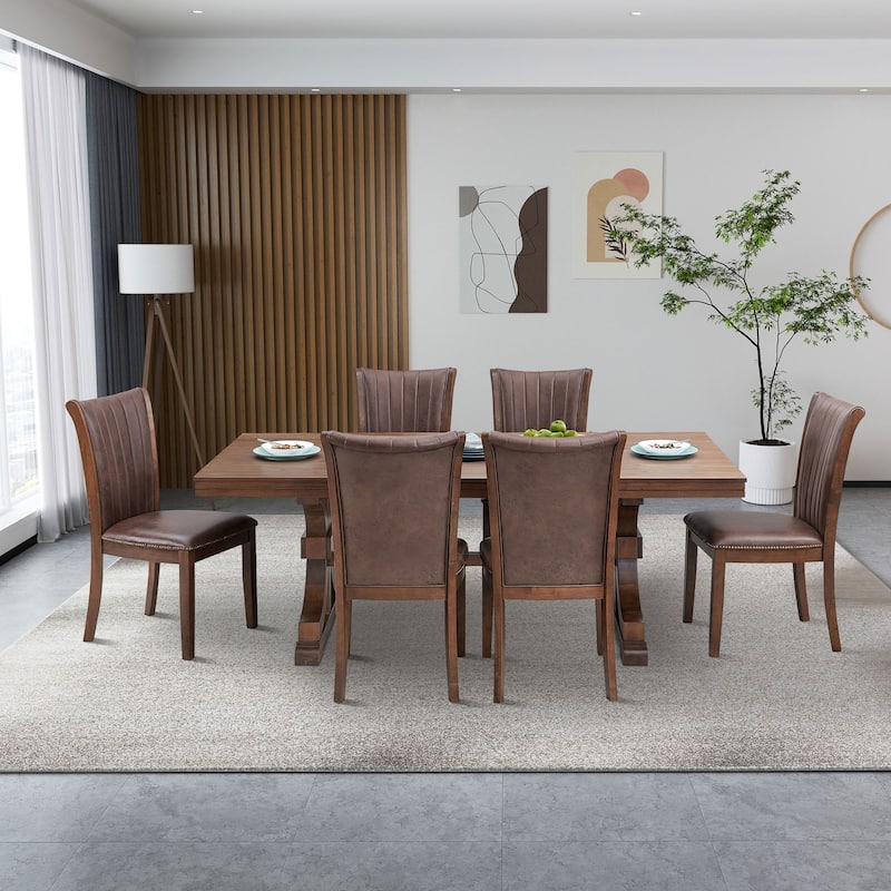 Mid-Century Modern Dining Chairs Fabric Upholstered Kitchen Side Chairs with Open Backs, for Dining Room, 2-Piece Set