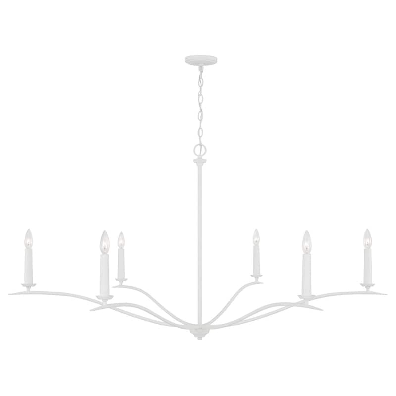 6-Light Chandelier - 29.25 High - Textured White